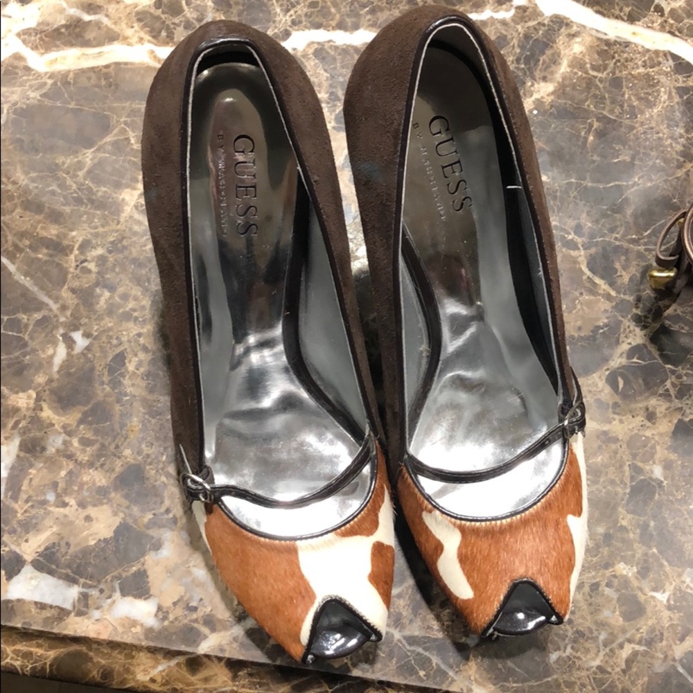 Guess platform cow skin.
